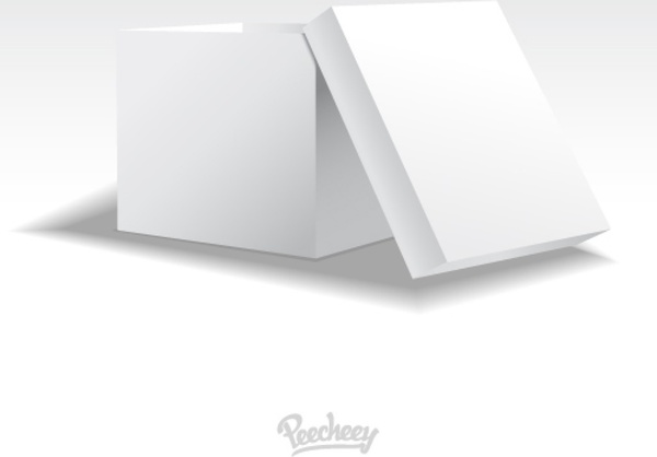 branco em branco aberto modelo de caixa de papelão