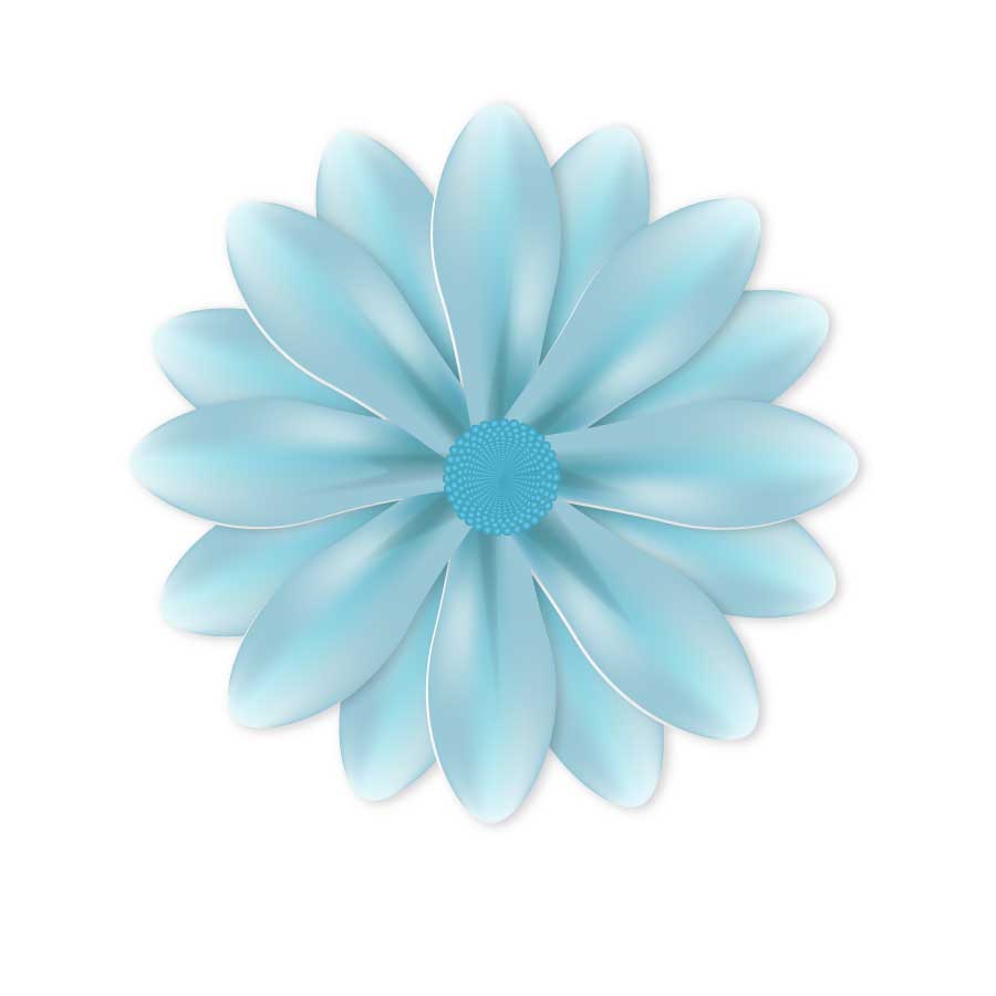 Blue Abstract Flower Illustration
