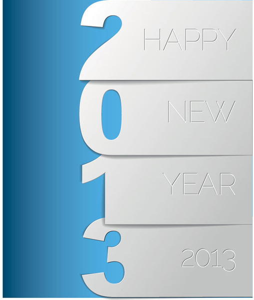 藍色和白色的幸福的新year13桌面向量