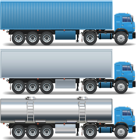 синий большой вектор грузовика