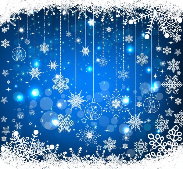 Blue christmas latar belakang vektor ilustrasi