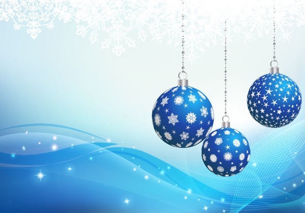 ブルー クリスマス飾り背景ベクトル グラフィック