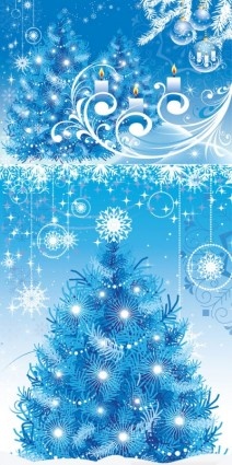 blauer Weihnachtsbaum mit Schmuck Hintergrund Vektor
