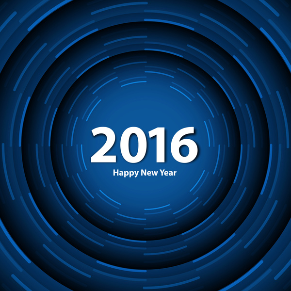 Blue Color Happy New Year 2016 Background