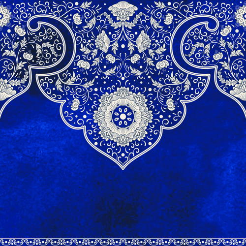 vetor de estilo russo azul ornamentos decorativos