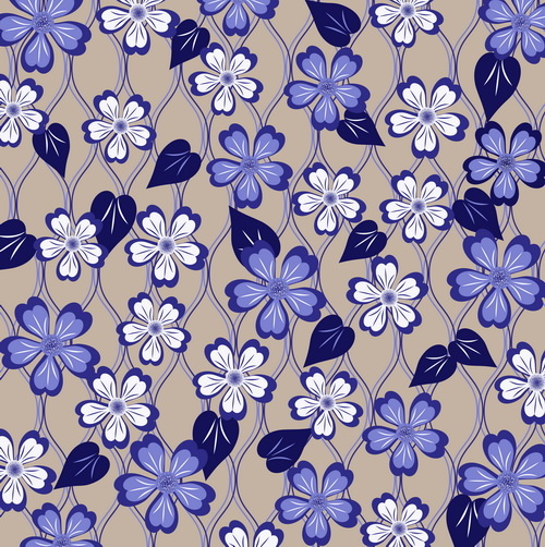 블루 꽃 원활한 패턴 벡터