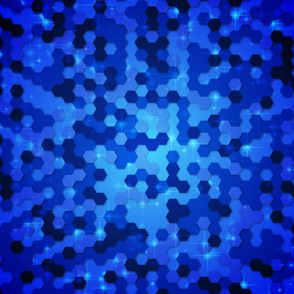 青い六角形の抽象的な背景