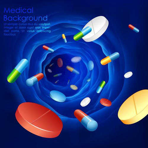 Blue Medical Herbal Creative Background Vector