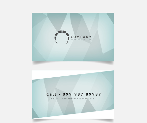 синий многоугольник логотип вектор дизайн визитной карточки