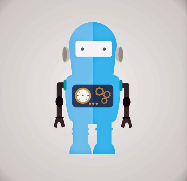 ilustrasi robot biru