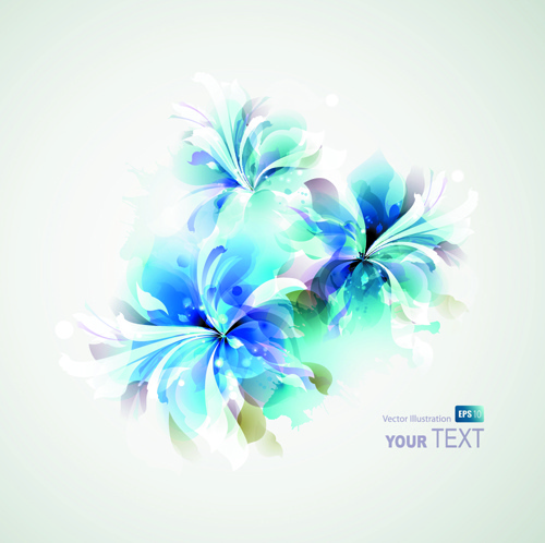 blaue Stil Aquarell Blumen Vektor Hintergrund