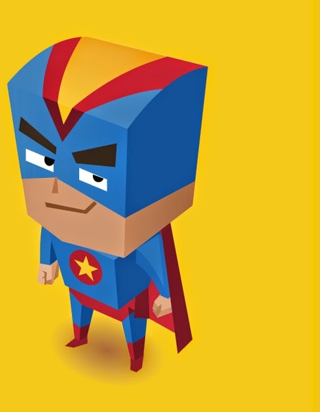 ilustração de super-heróis azuis