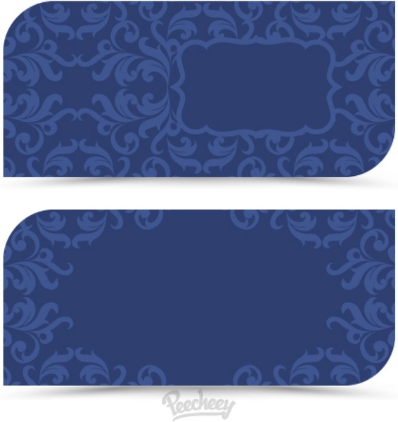 ビクトリア朝様式の青のヴィンテージのカード