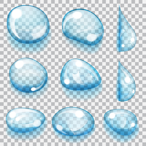 conjunto de vetores de gotas de água azul