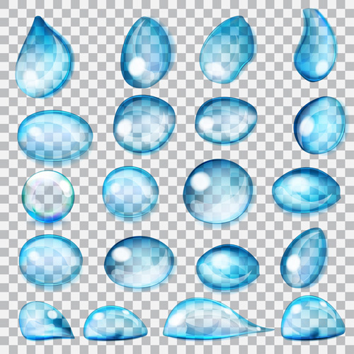 conjunto de vectores de gotas de agua azul