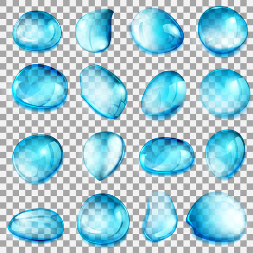 conjunto de vectores de gotas de agua azul