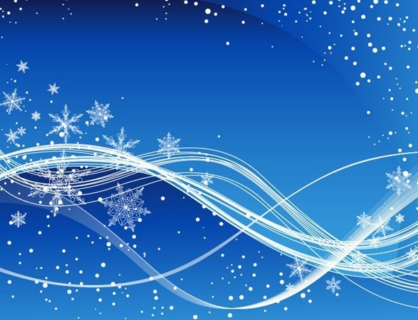 Invierno de fondo azul con copos de nieve
