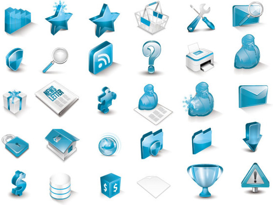 Blue 3d Icon Vector-vector Icon-free Vector Free Download