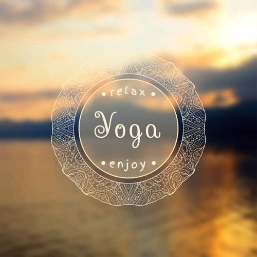 Blurred Yoga Creative Background Vectors Set