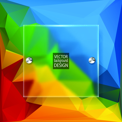 Difumina de vidrio con fondos vector poligonal