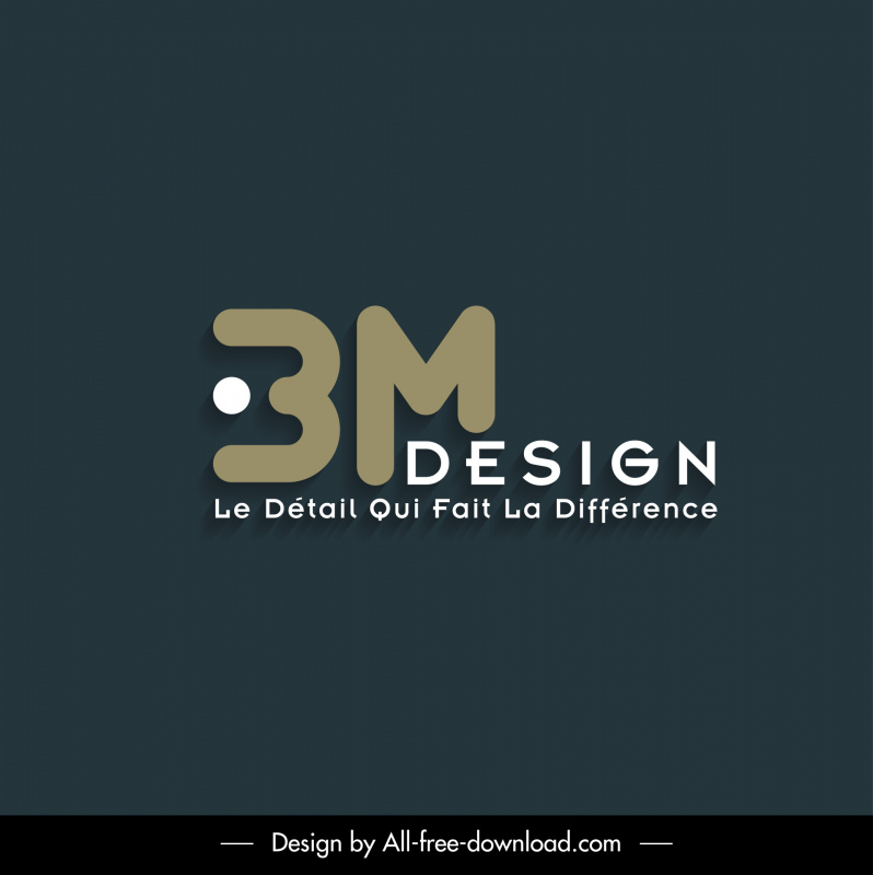 bm design logotipo modelo plano moderno textos esboço