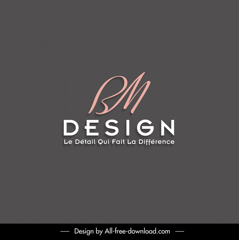 BM Design Logotype Textes calligraphiques Décor