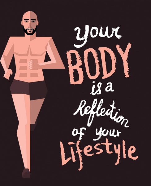 Banner de musculação Exercício Muscle Man ícone