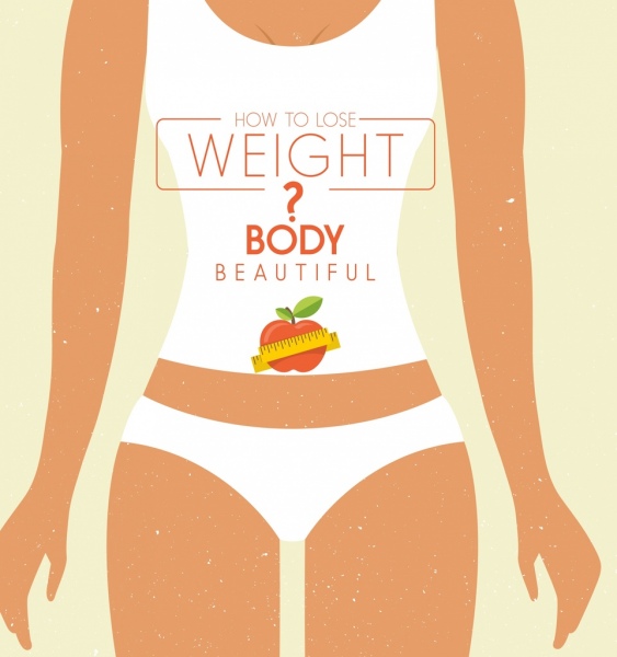 Kebugaran tubuh banner Slim Woman Icon Pertanyaan Dekorasi