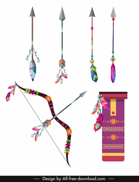 boho iconos colorida decoración clásica pluma