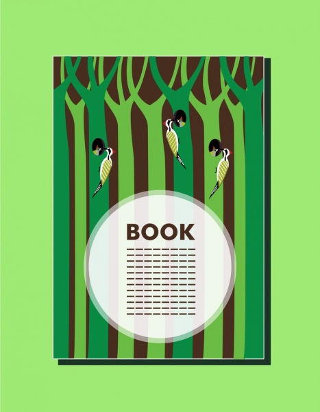 책 표지 디자인 새와 나무 장식