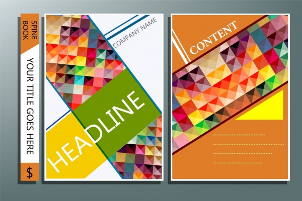 Desain Sampul Buku Template Warna Warni Poligonal Dekorasi Modern Vektor Abstrak Vektor Gratis Download Gratis