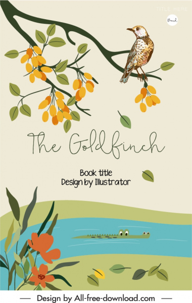 livro capa modelo elementos de vida selvagem esboço clássico colorido