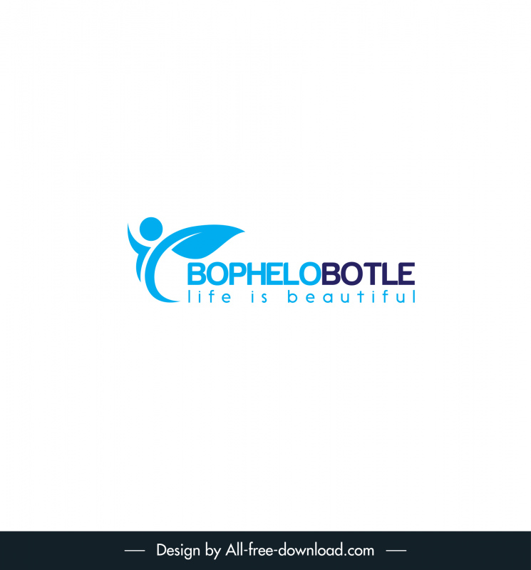 Bophelo Botle Centre Logo Es ist eine gemeinnützige Organisation Das Leben ist schön Logo-Vorlage Eleagnt flache Texte Blattskizze