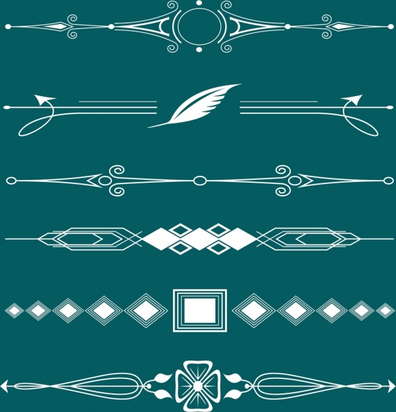 elementos de design de decoração de borda vários tipos clássicos