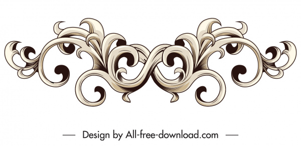 frontière Design élément classique symétrique sans soudure courbes décor