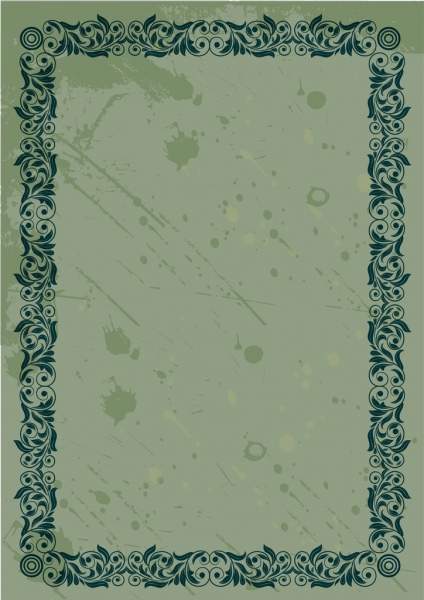 테두리 서식 파일 복고풍 디자인 어두운 녹색 클래식 패턴
