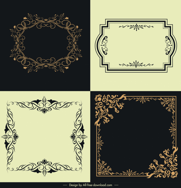 projektowania szablonów granicy klasycznego elegancki ornament symetryczny
