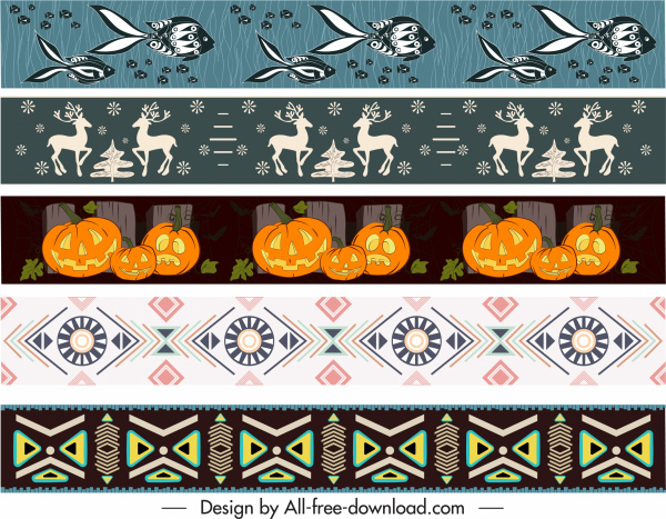 fronteira templates tribo animal halloween temas repetindo design