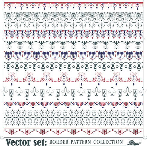 fronteiras ornamentos padrão set vector