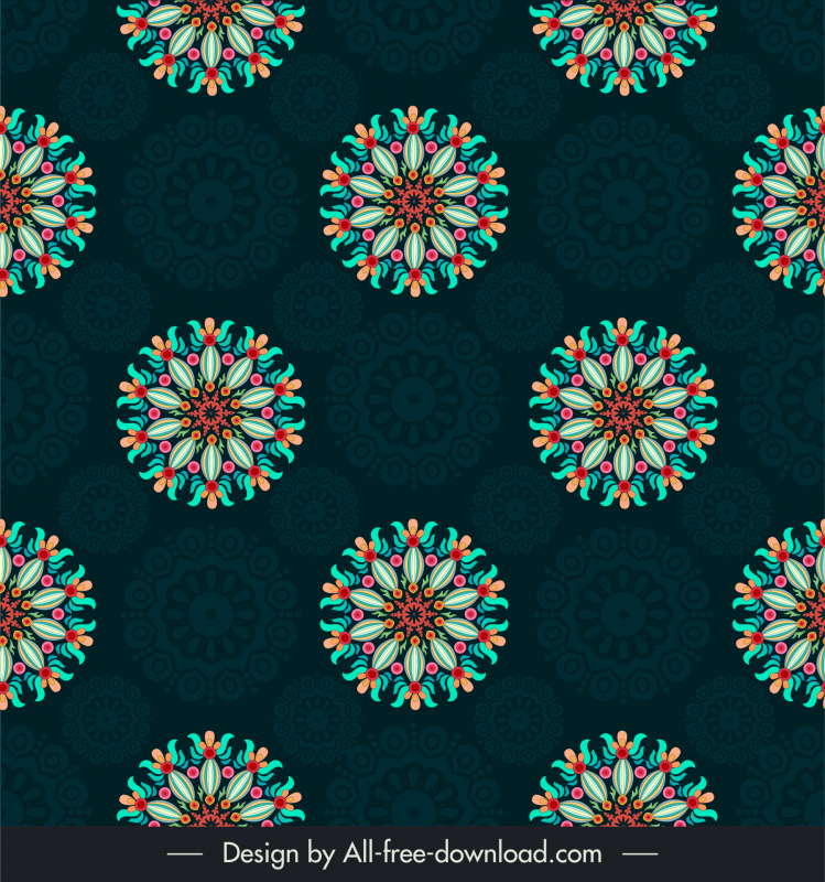 Botanisches Mandala-Muster elegantes klassisches Blütenblattdekor