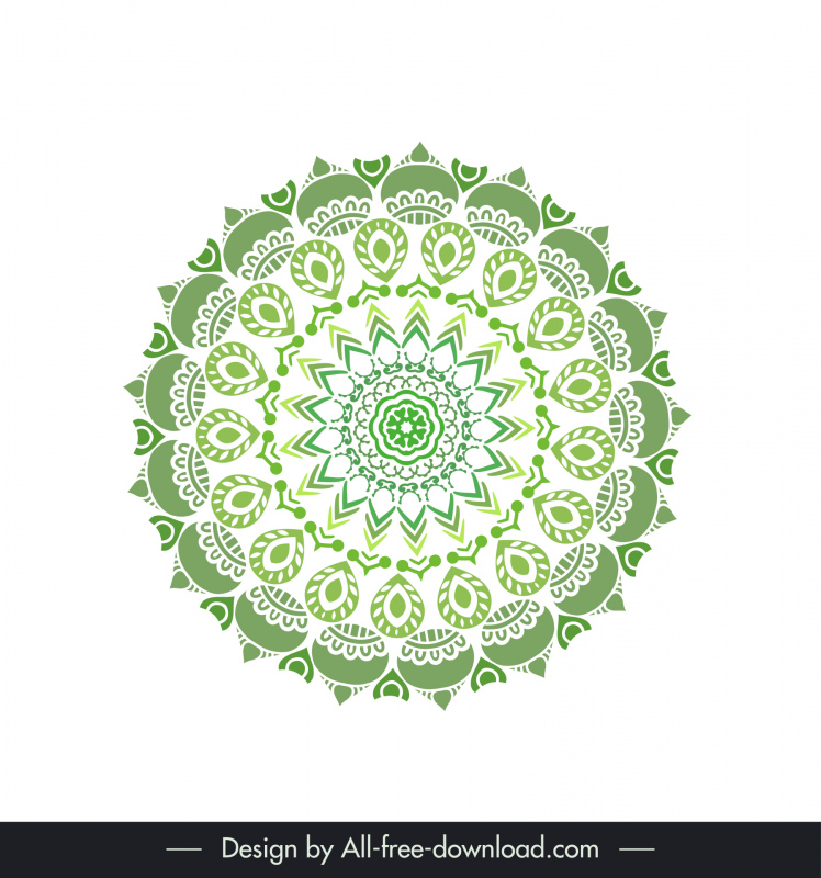 mandala botani logotype ilusi simetris klasik desain bentuk lingkaran