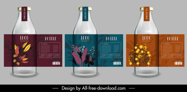 бутылка этикетки шаблоны современный элегантный темный дизайн