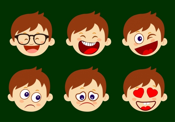 мальчик эмоциональное иконы различные смешные главный значок