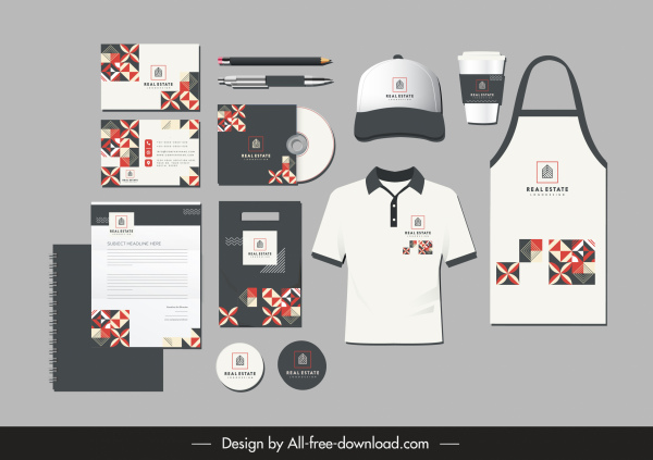 Branding Identity Sets Symmetrical Pattern Elements Decor Branding Identity Sets Symmetrical Pattern Elements Decor