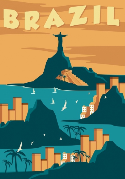 Brésil Bannière Publicitaire Paysage Décor Design Classique