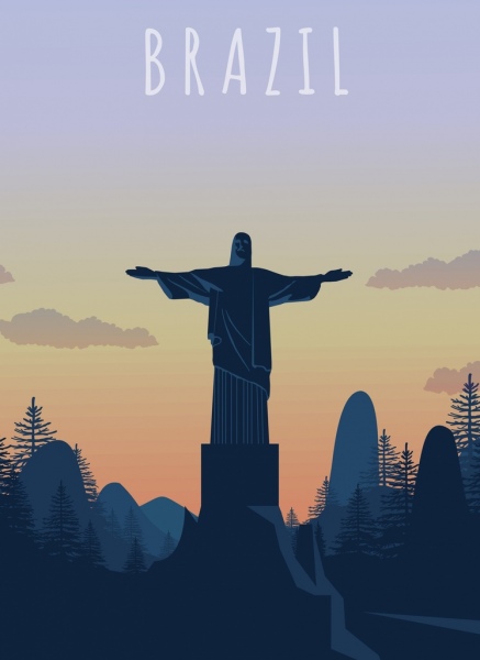 Бразилия фон статуя Христа пейзаж декор