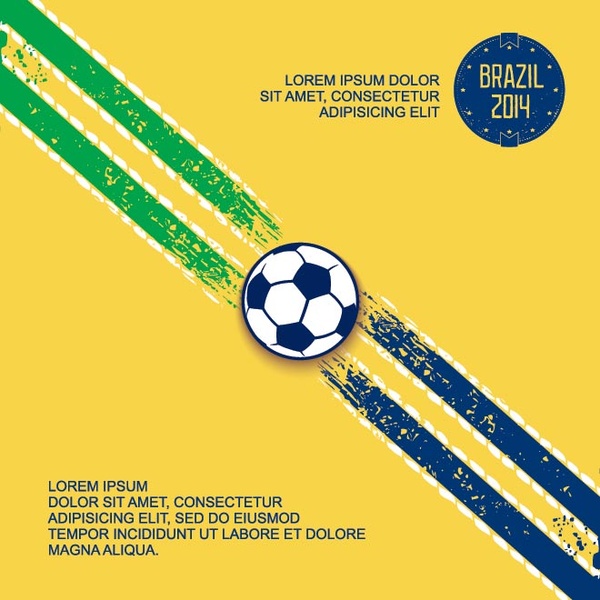 Brasilien Farbe Farbe Splash Fußball Plakat Vorlage Vektor