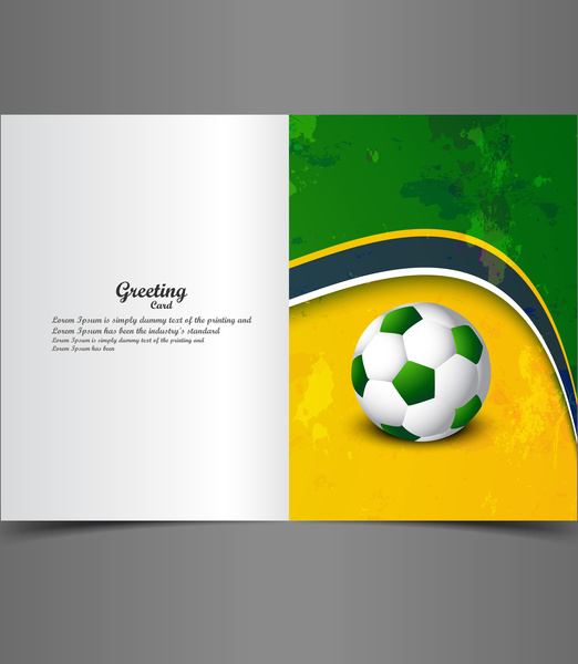 ブラジル創造的な旗の色コンセプト グリーティング カード カラフルな波数ベクトル