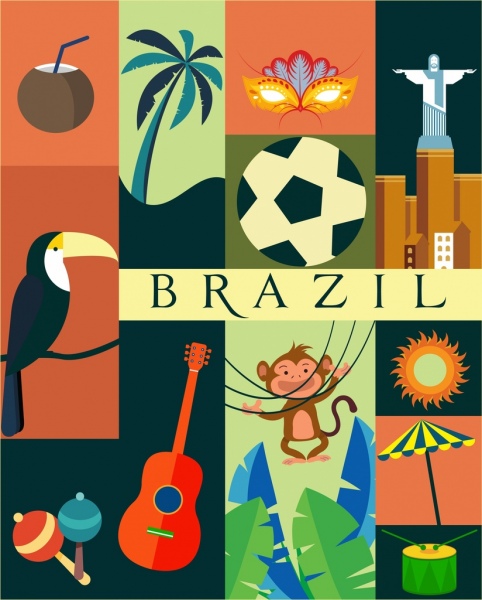 Brasil Elemen Desain Dekorasi Klasik Vertikal