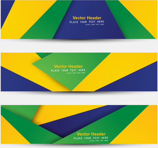 Brazylia flaga kolory koncepcja transparent i nagłówek elegancki fala ilustracja wektor zestaw